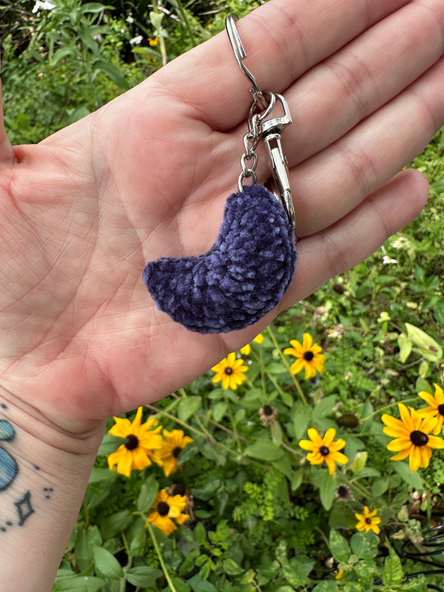 Moon & Star Velvet Fidget Keychains